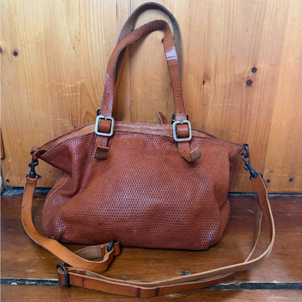Campomaggi Woven Leather Crossbody Bag - Rust - Picture 4 of 14